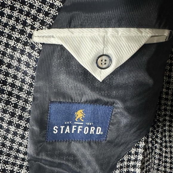 Stafford Men's 46R Houndstooth Seasonal Sport Coat Jacket Classic Fit NWT - Picture 5 of 15